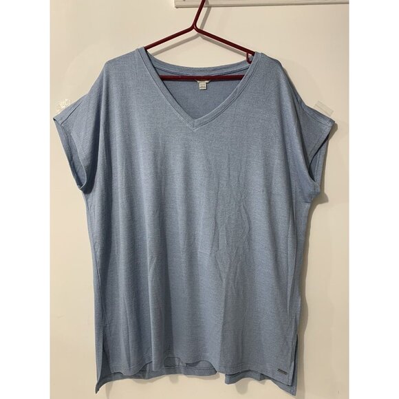 NWT Orvis Women's Short Sleeve V-Neck Tunic Knit Top Size XXL - Blue - Picture 8 of 9